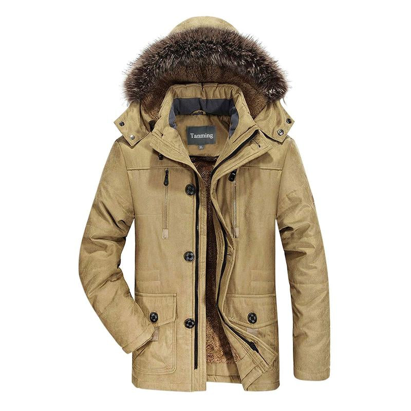 Kingapril Men'S Thicken Warm Winter Coat Mountain Ski Snowboard Jacket Hooded Parkas Fur Menswear