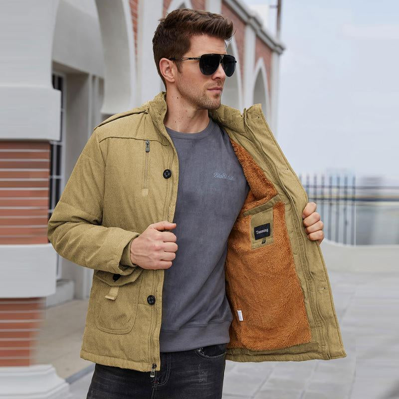 Kingapril Men'S Thicken Warm Winter Coat Mountain Ski Snowboard Jacket Hooded Parkas Fur Menswear